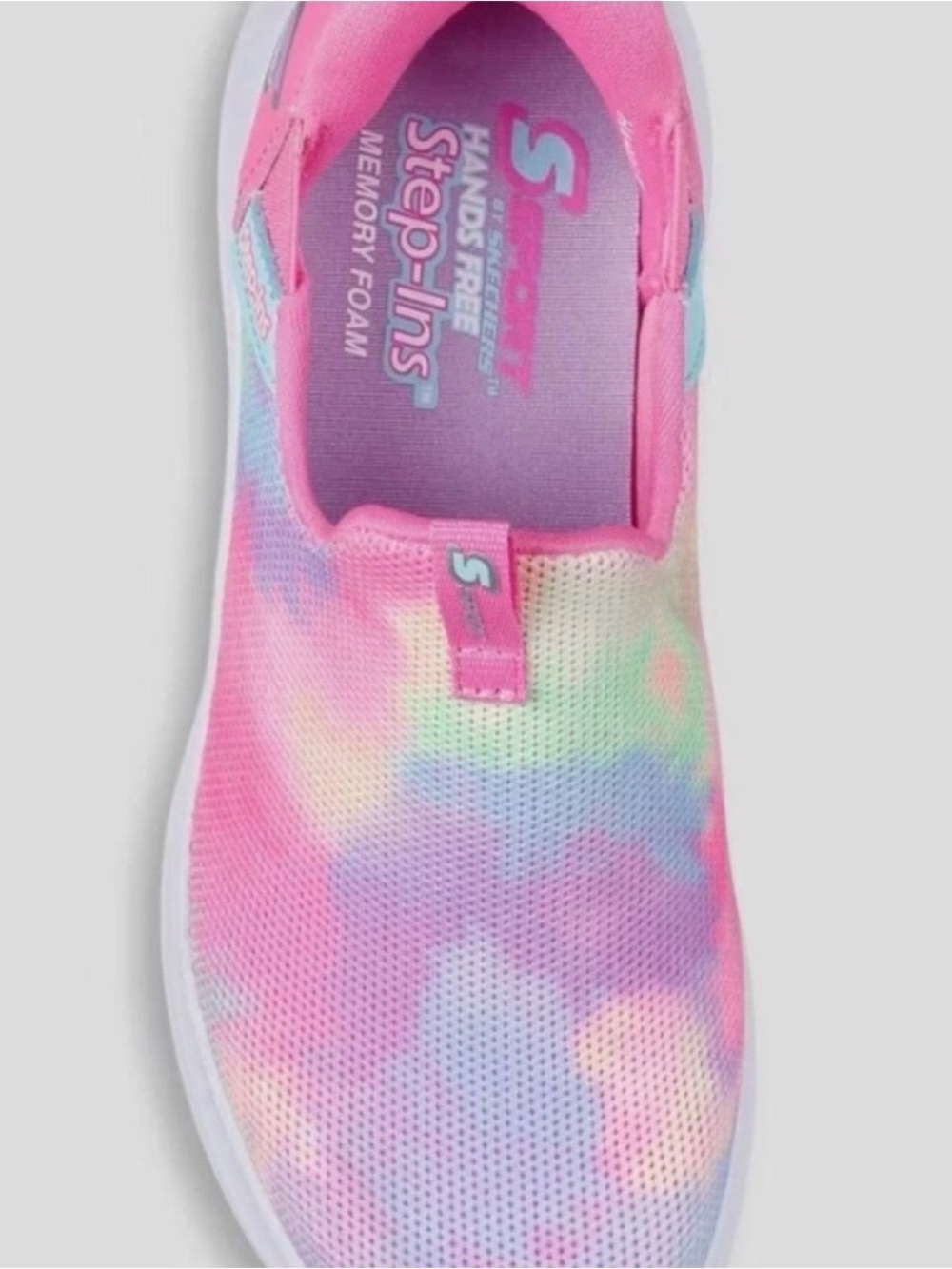 Skechers Pastel Tie-Dye Slip-On Sneakers in Pink, Mint & Lavender - Picture 3 of 8